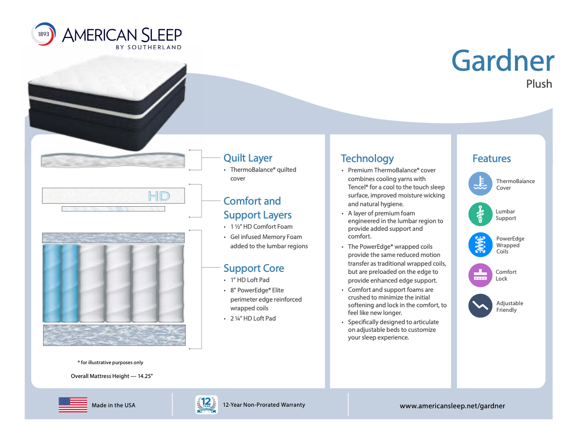 Southerland American Sleep Gardner Plush