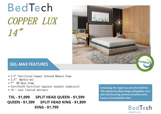 Bed Tech Copper Lux 14" Memory Foam