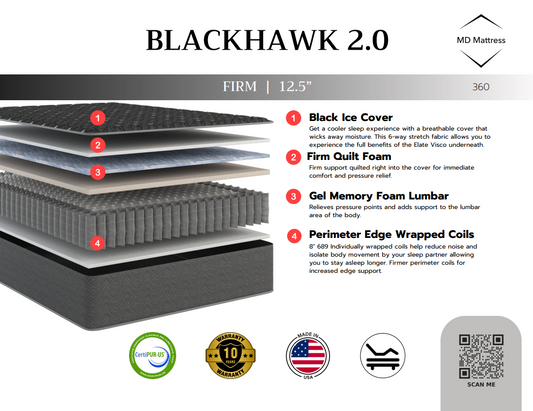 MD MATTRESS BLACKHAWK 2.0 FIRM 360