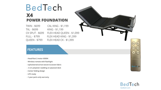 Bed Tech X4 Power Foundation Adjustable Base